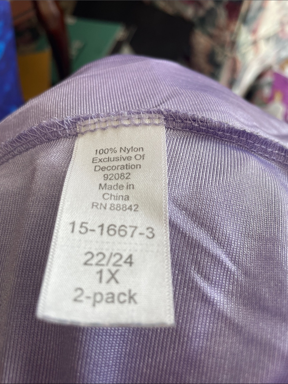 Only Necessities Satin V-Neck 2 Nightgown in one Purple & one Lavender - Picture 3 of 5